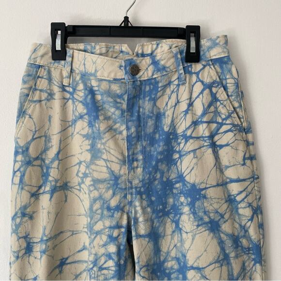 Rachel Comey x Target Collab Tie Dye Retro High Waist Straight Blue Cream Jean 4 - Picture 3 of 8